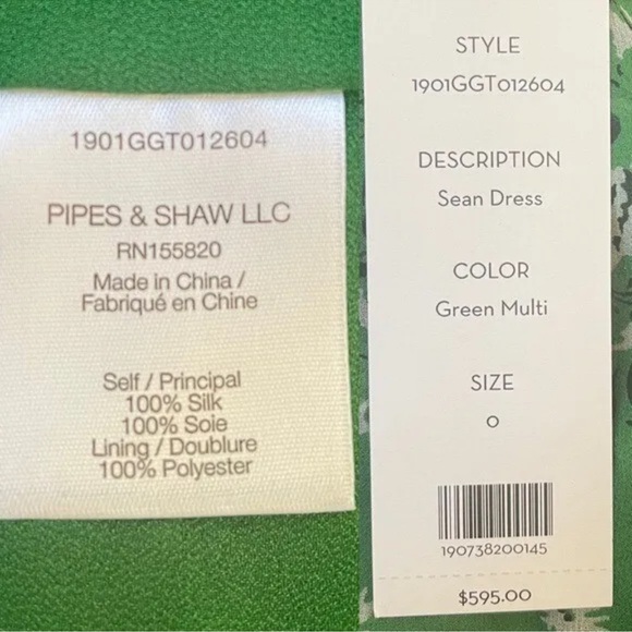 Veronica Beard Sean Floral-print Silk Dress Green Multi Ruched Bell Sleeves 8 - Picture 7 of 15